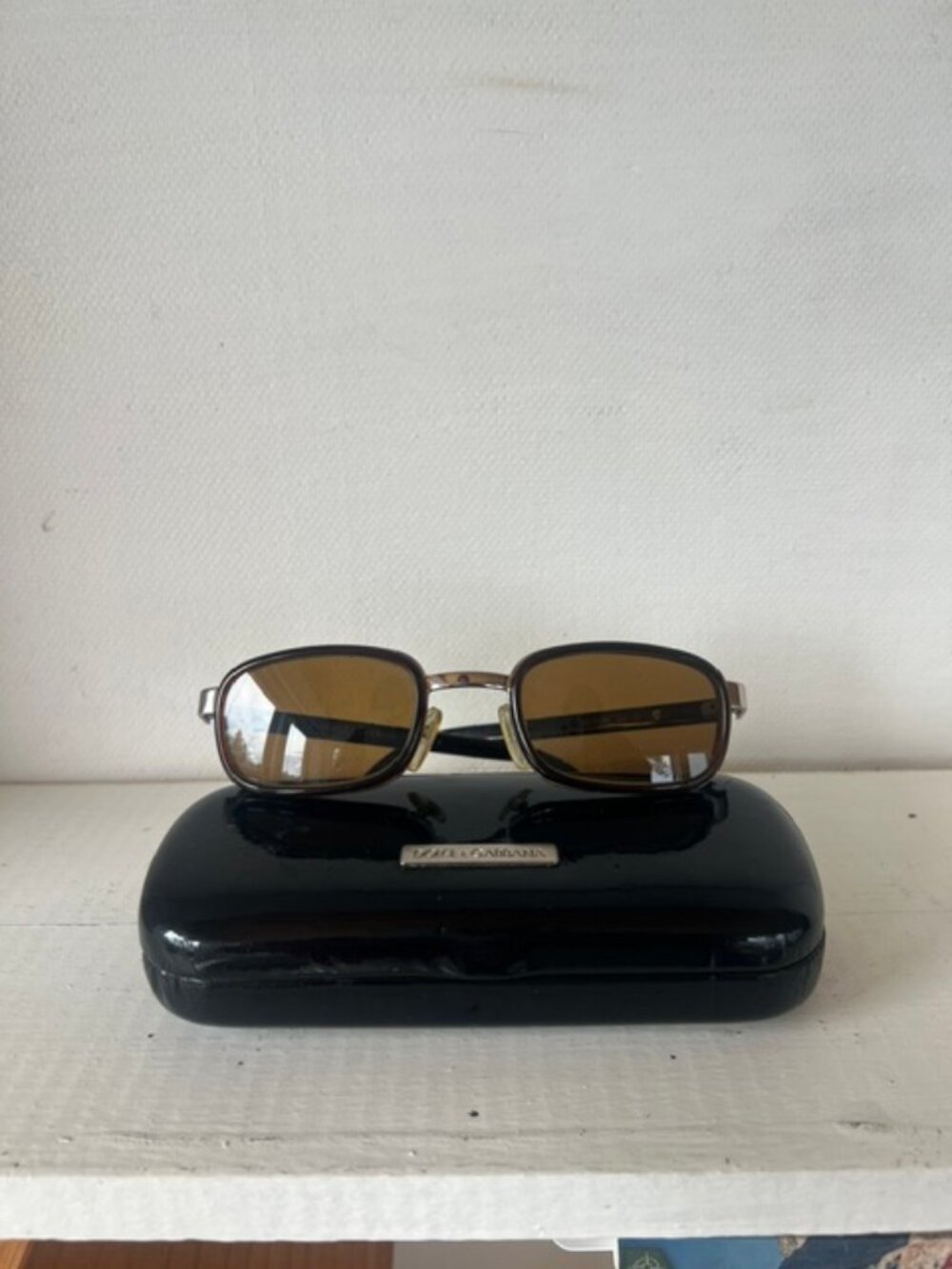 Dolce & Gabbana DG903S Vintage Brown Rectangle Sunglasses + Case